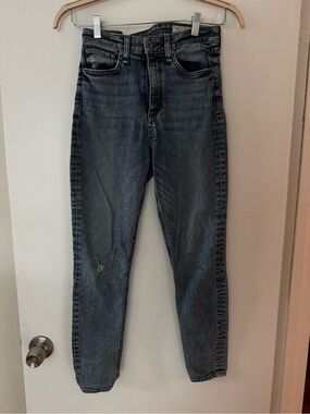 rag & bone High-Rise Straight Jeans - Dark Blue Wash